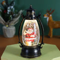 Plastic Christmas snow globe desktop decoration with glowing oil lamp and crystal ball design