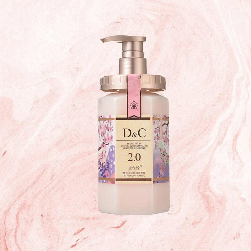 Sakura cherry blossom shampoo, hair mask conditioner and shower gel set, three 500ml bottles.