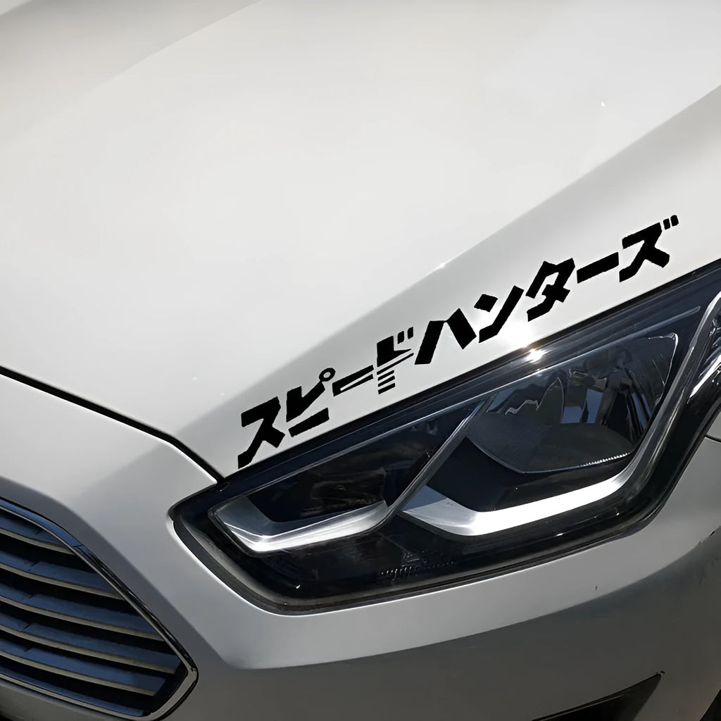 35x35cm square reflective car sticker on vehicle surface in black colour option