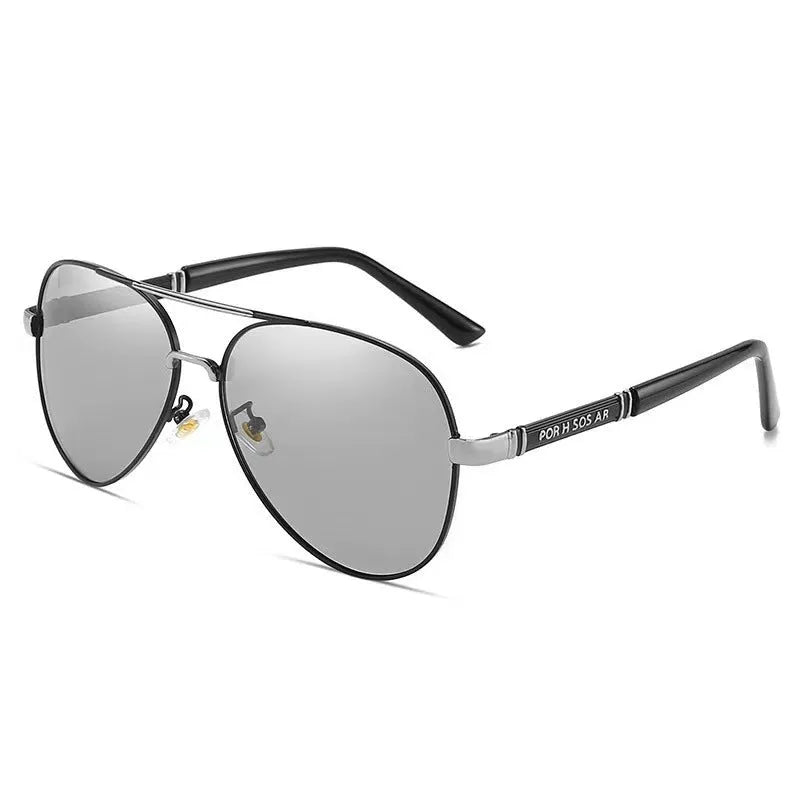 Metal framed polarised sunglasses with dragon and phoenix decorative elements