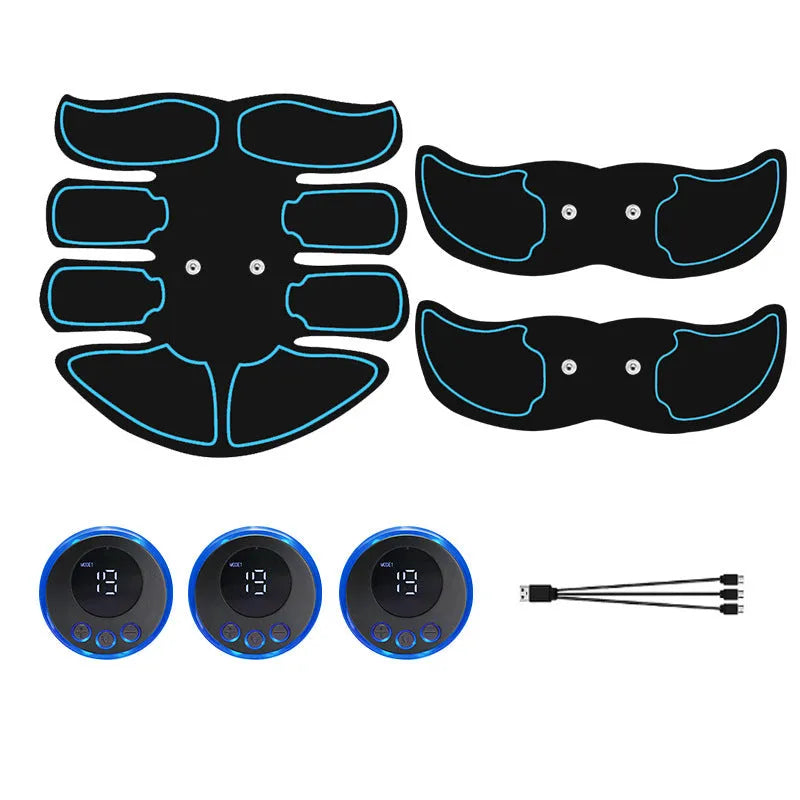 K81 digital abdominal muscle patch three-piece set with colour-coded edges and display