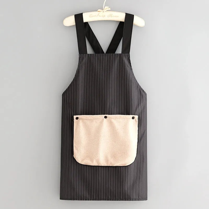 Polyester waterproof kitchen apron in various colours for household cooking protection
