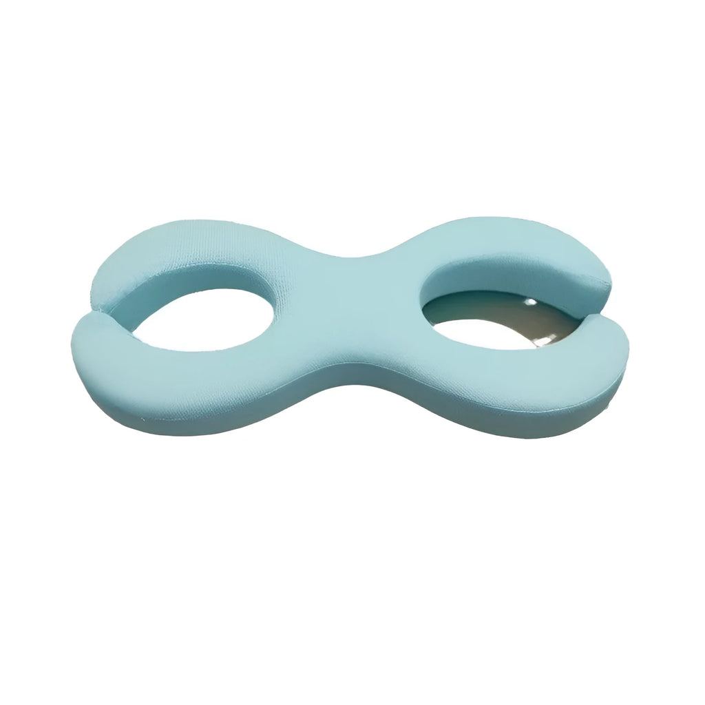 Blue cylindrical memory foam cervical traction pillow for neck support during sleep