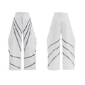Men's pleated trousers with metal rivet stripes and three-dimensional cutting