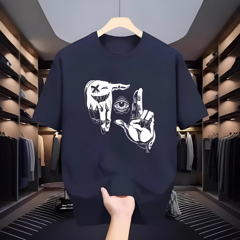 Men's mesh breathable t-shirt with digital cartoon print in multiple colours