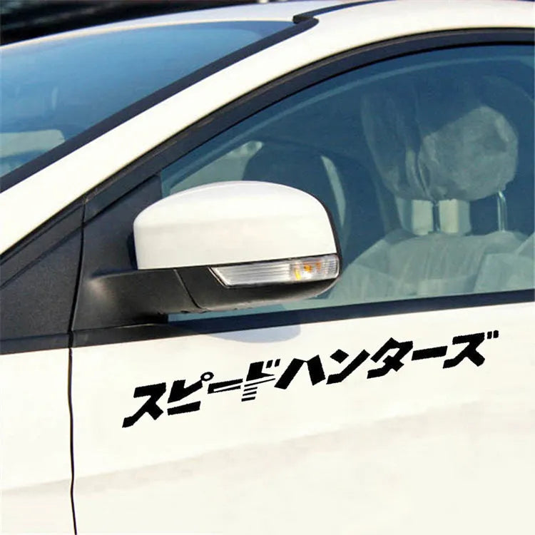 35x35cm square reflective car sticker on vehicle surface in black colour option