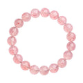 Strawberry quartz crystal bracelet with 10-10.8mm round beads in white water colour