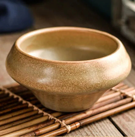 Japanese ceramic tall soup bowl with underglaze colour pattern, microwave-safe porcelain