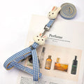 Small dog harness and leash set with quick-release straps in multiple colours