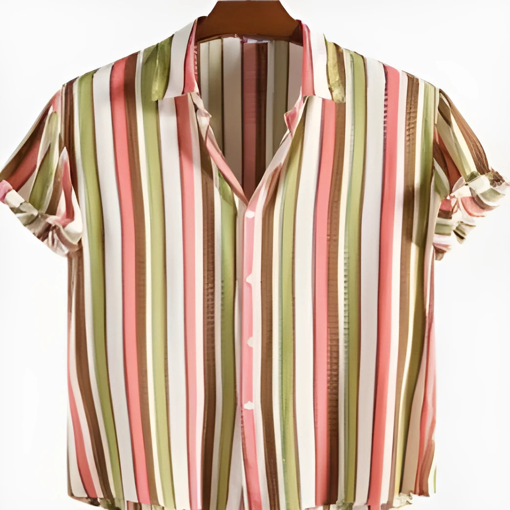 Men's digital printed short sleeved summer shirt in polyester available in multiple sizes