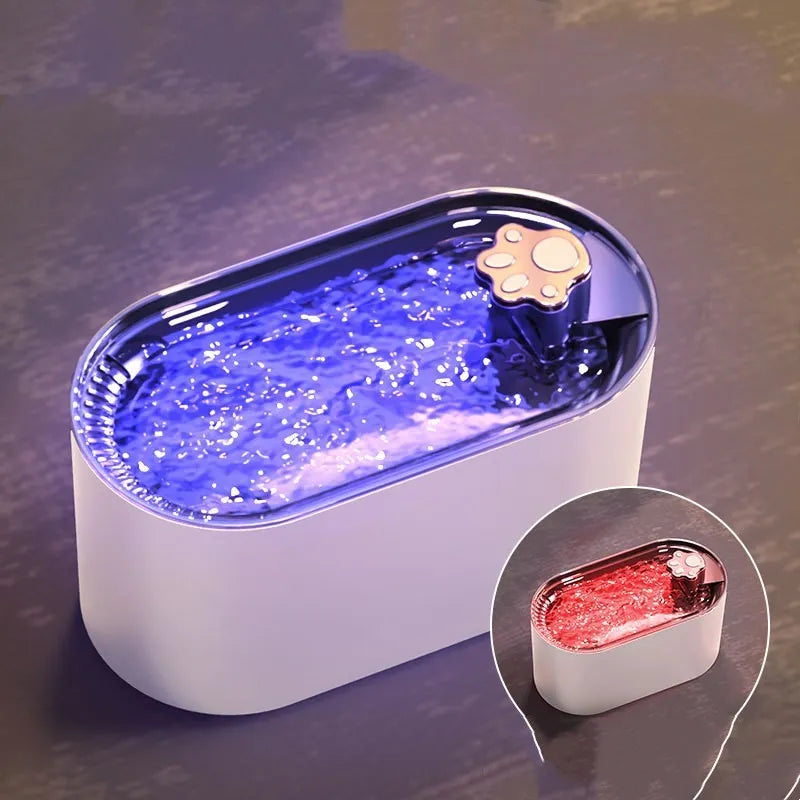 Berlin blue automatic pet water fountain with LED indicator and triple filter system