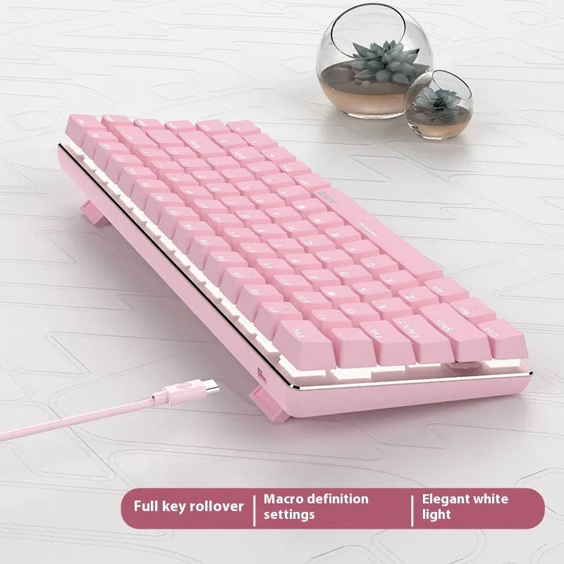 82-key mechanical keyboard with white backlight in metal casing