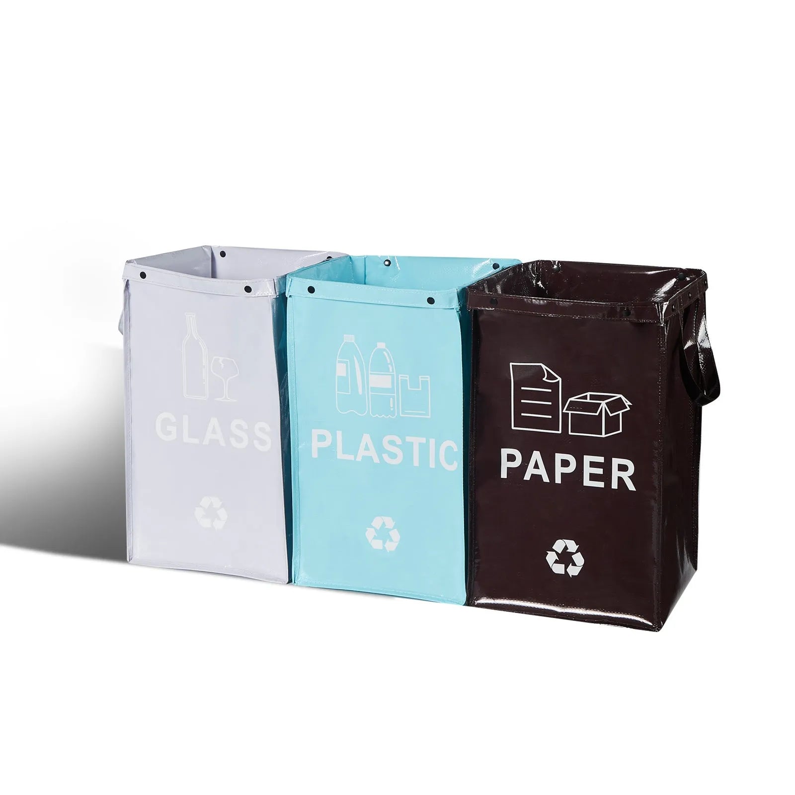Blue 40L reusable PP waste sorting bag, 30cm wide by 50cm tall, standing upright.