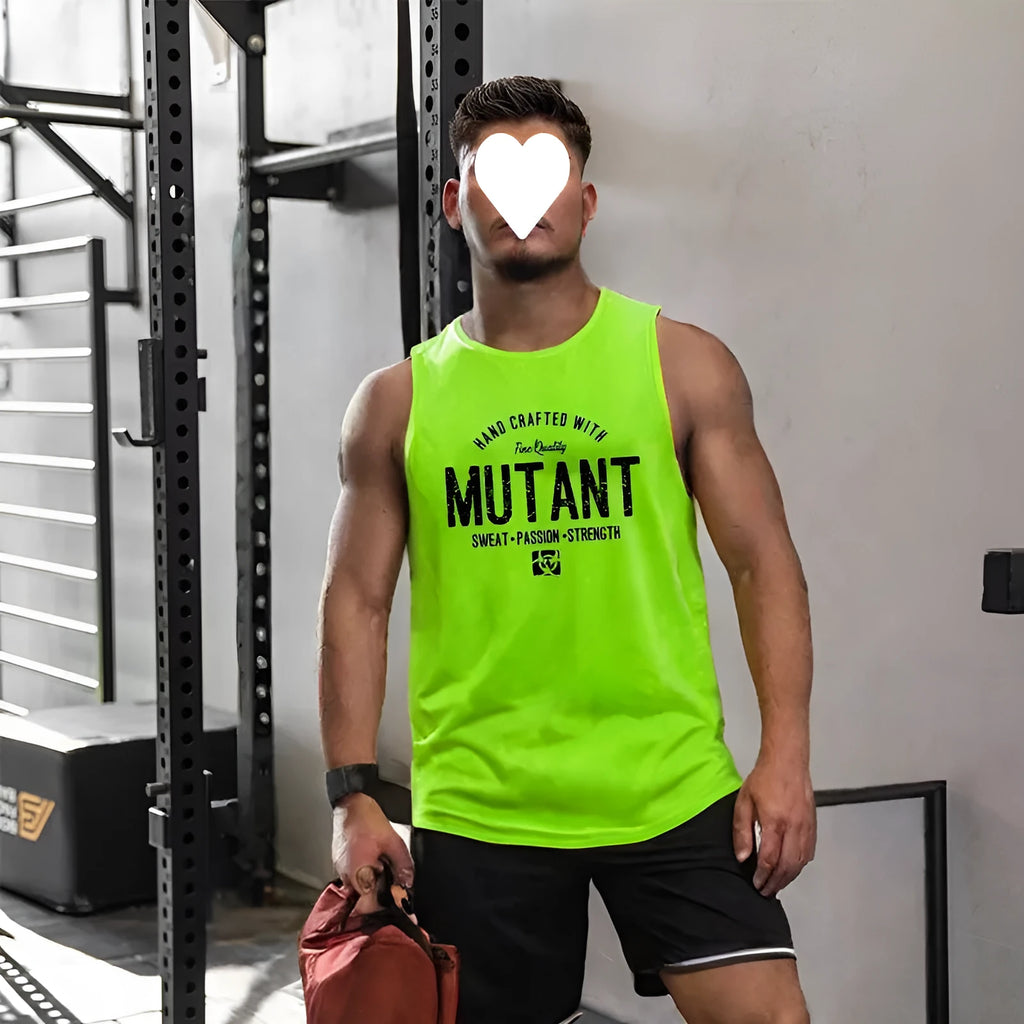 Loose fit sleeveless polyester training vest shown in a bicolour design on a manikin.