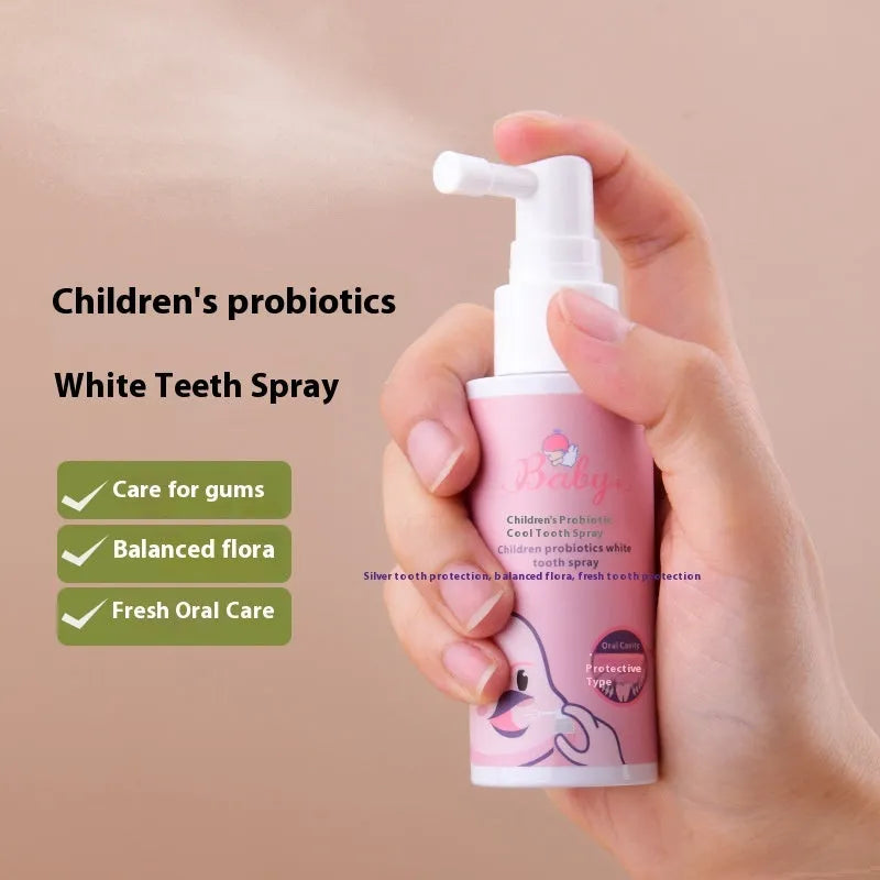Children's probiotics white teeth cleaning spray bottle in 40ml size with anticavity function