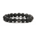 Stainless steel bracelet with 19mm geometry agate pendant in volcanic colour