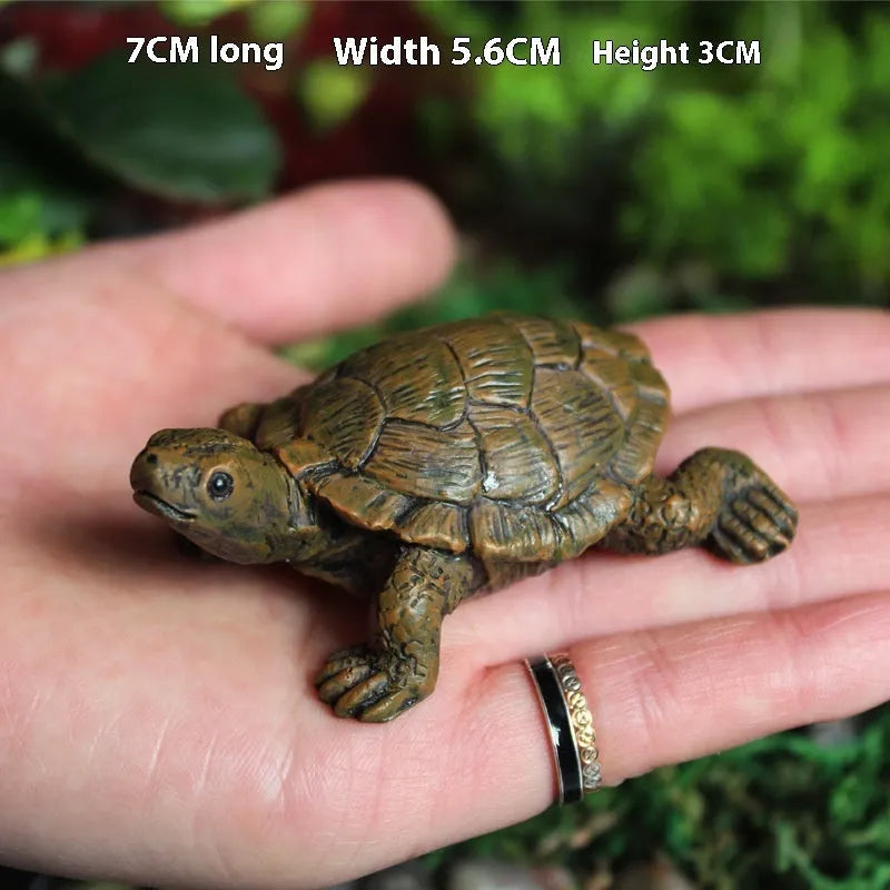 Handcrafted resin turtle ornament for micro landscape and terrarium decoration