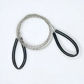Black survival hand saw with stainless steel wire and plastic handles for outdoor emergency cutting