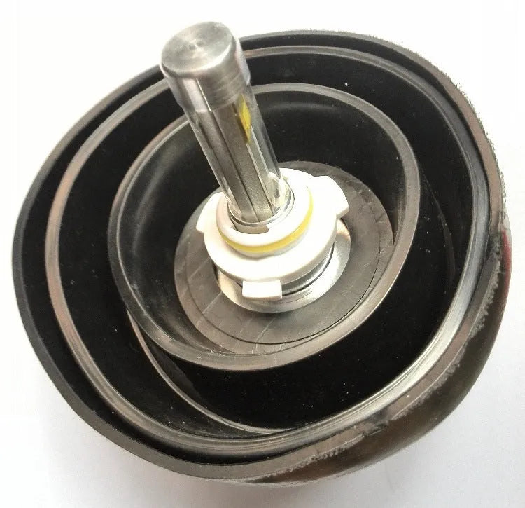 Silicone car headlight dust cover showing closed and open style options for vehicle protection