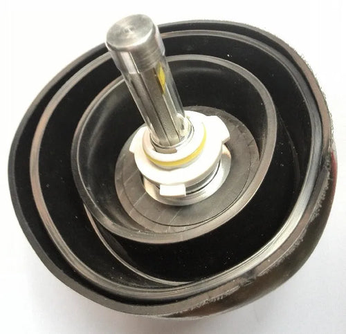 Silicone car headlight dust cover showing closed and open style options for vehicle protection