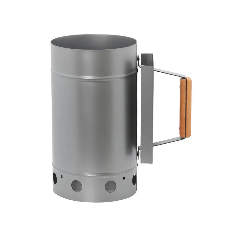 Zinc-iron alloy outdoor charcoal fire starter bucket for barbecues