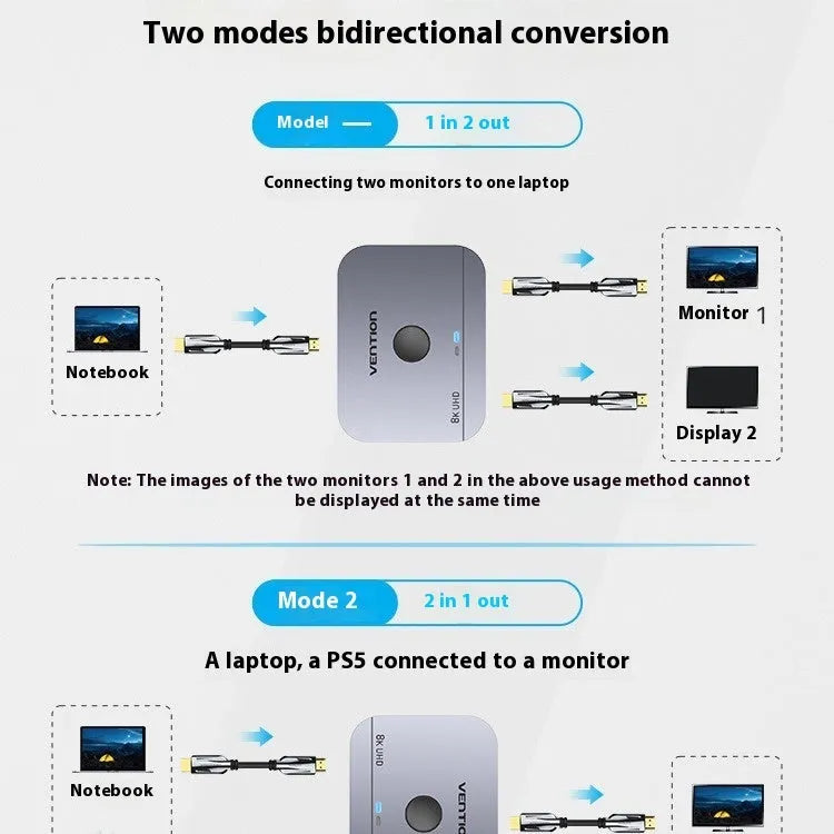 Alloy computer audio and video converter with cable separator in black or grey