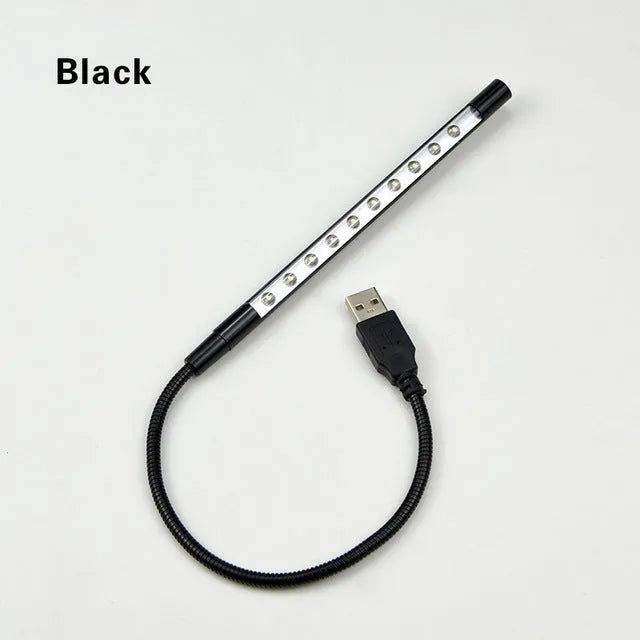 Slender 420mm aluminium alloy spiral LED night light with USB connection in six colour options