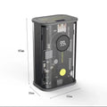 Transparent industrial power bank 10000mAh showing internal aluminium battery casing