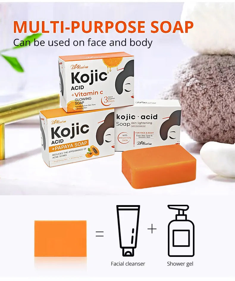 Customised organic vegan soap bar with kojic acid papaya or vitamin C for dark spot removal