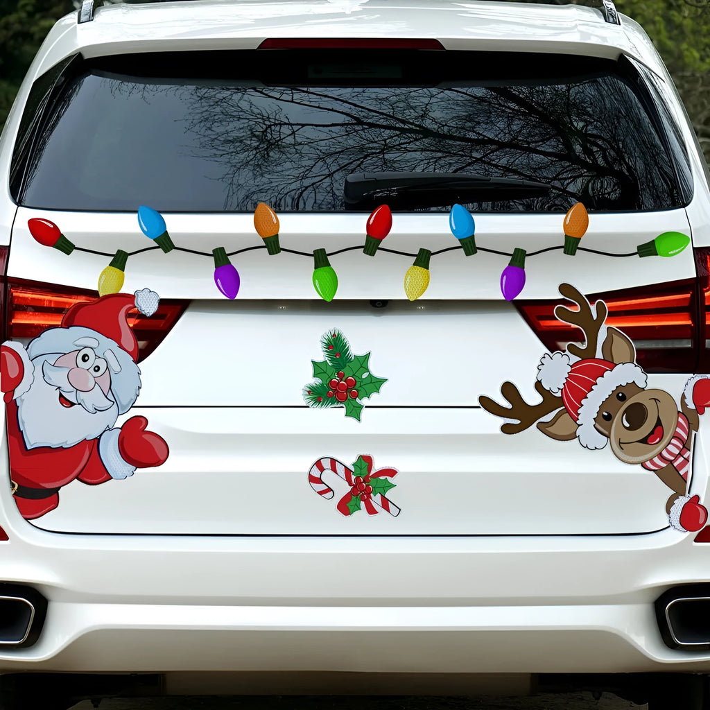 Christmas elk cartoon reflective magnetic sticker with 6 threads, medium size