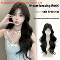 Women's natural big wave curly hair replacement in natural black with high-temperature fibre, non-hot dyeing style