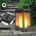 Antique flame design outdoor solar LED street lamp in black or grey