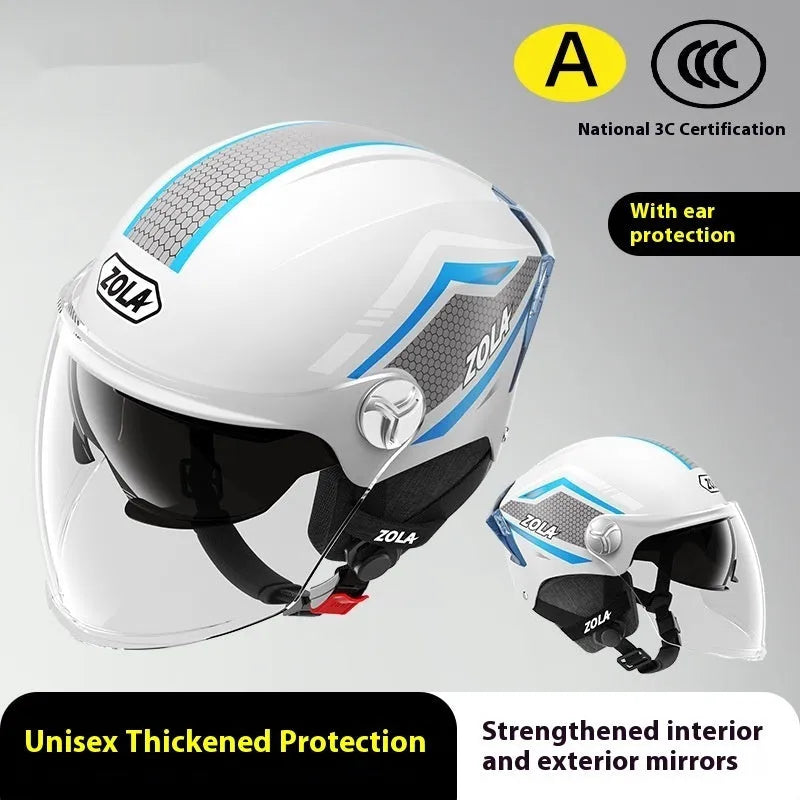 Children's 3C certified motorcycle half helmet in multiple colour options with double mirror finishes
