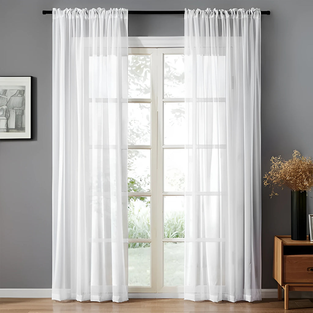Modern simple black cotton linen blend vertical curtain measuring 150cm by 250cm