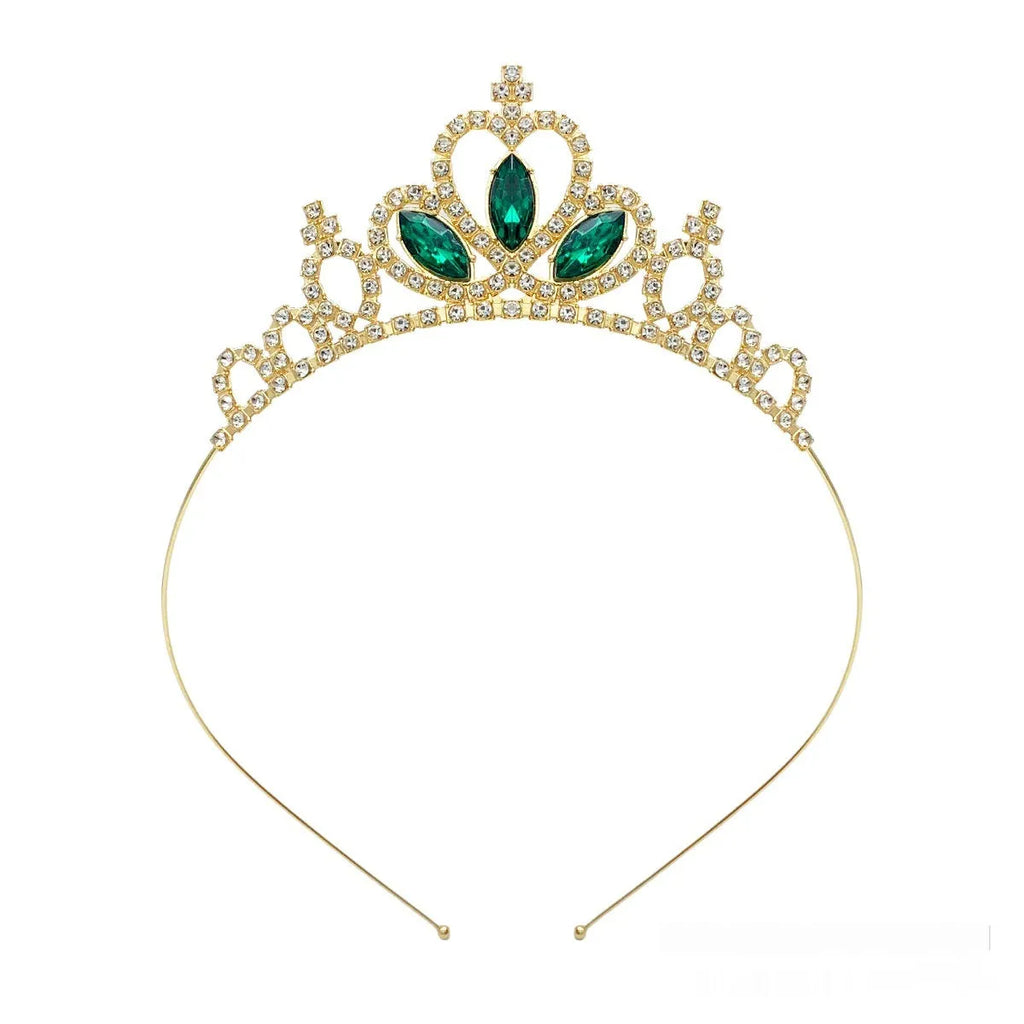 Girl's alloy princess crown with electroplated finish and crystal accents