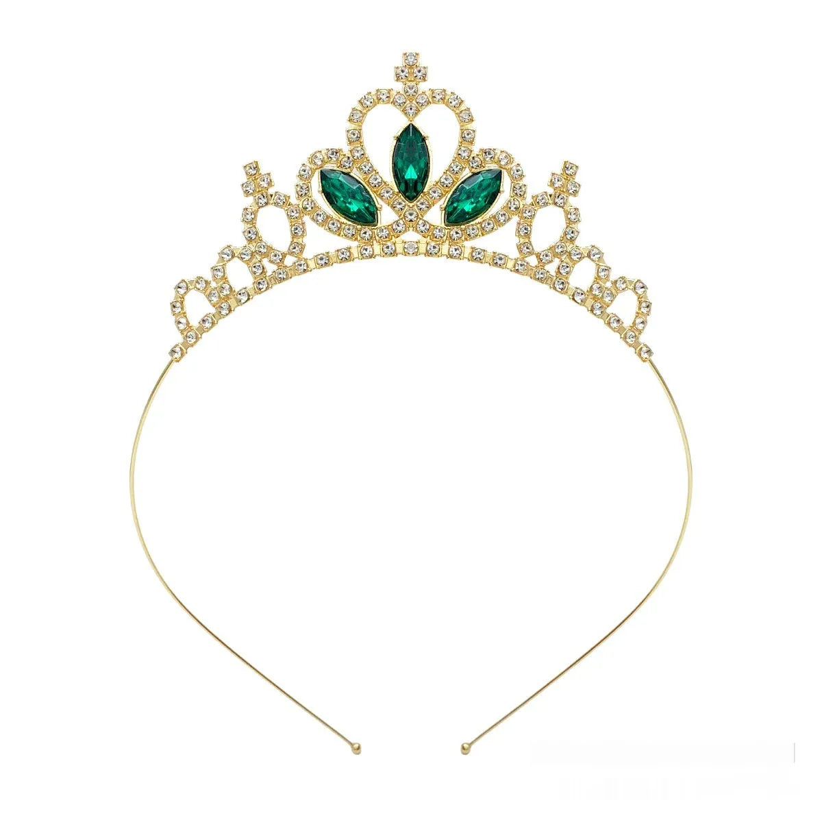Girl's alloy princess crown with electroplated finish and crystal accents
