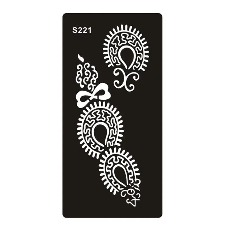 Hollow tattoo template sticker with geometric Southeast Asia style design on water transfer paper