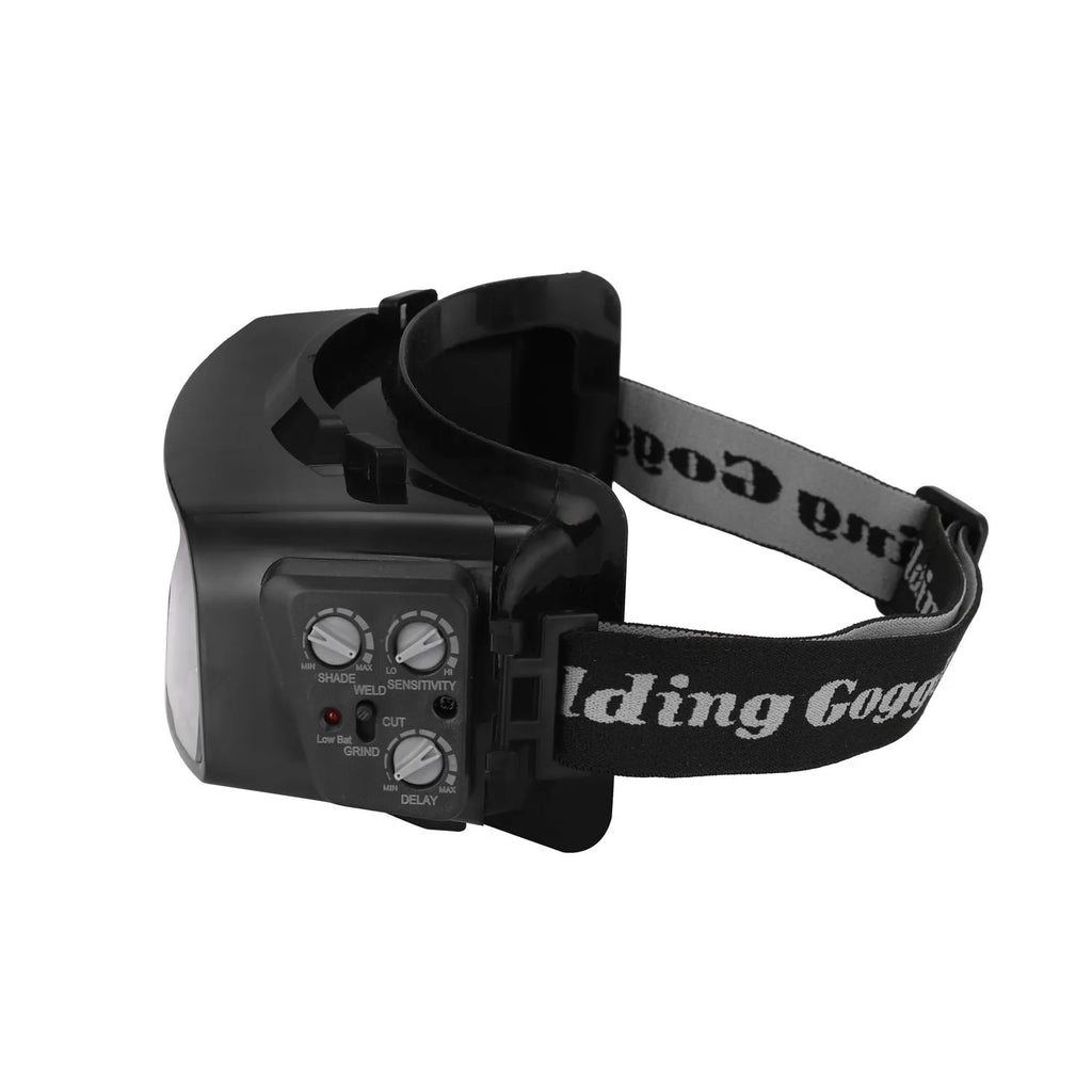 Black automatic changing light welding mask with large viewing window for arc welding protection