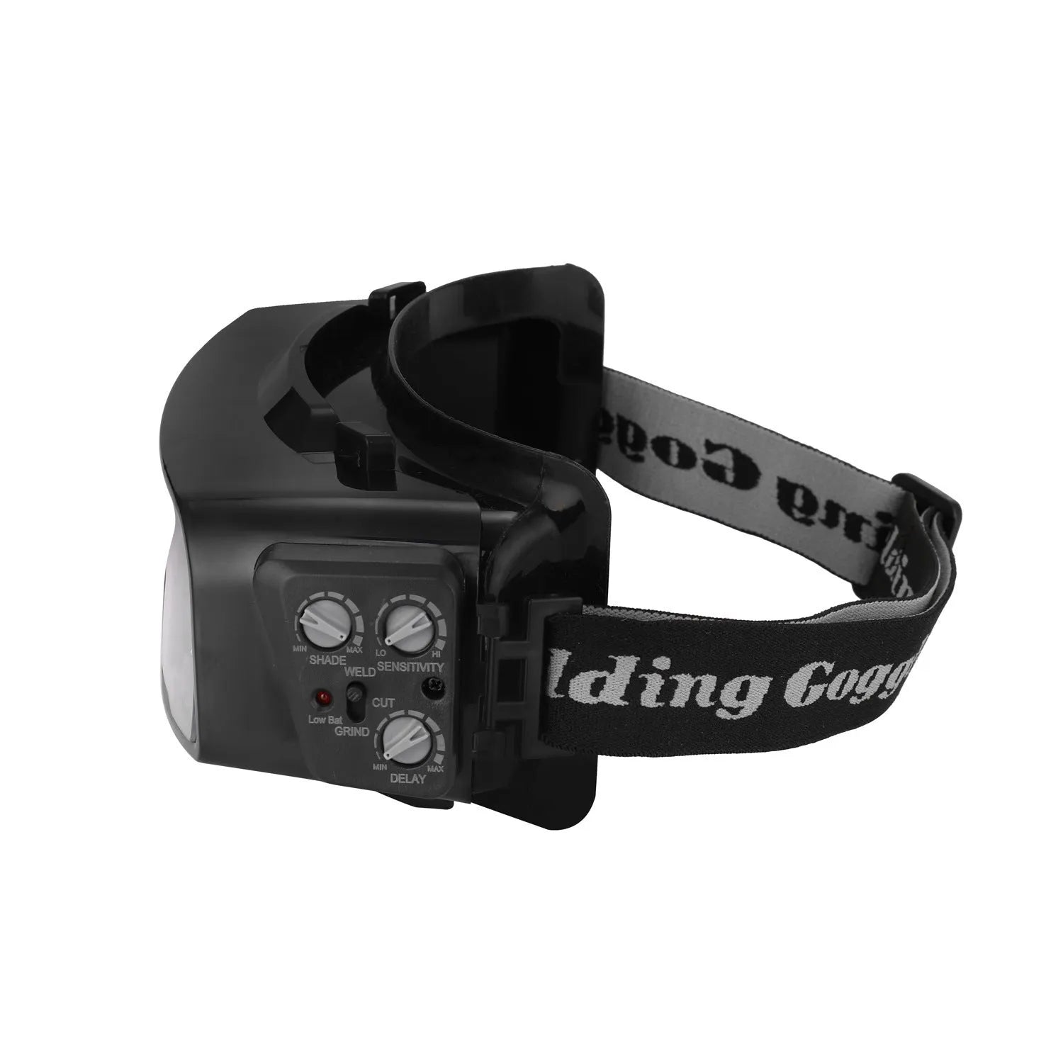 Black automatic changing light welding mask with large viewing window for arc welding protection
