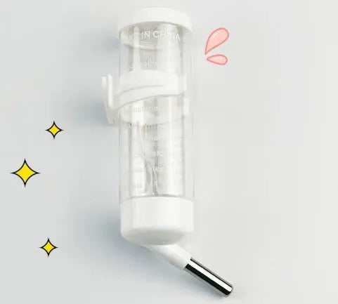 Green plastic ball kettle water feeder with glass tube for rabbits and guinea pigs