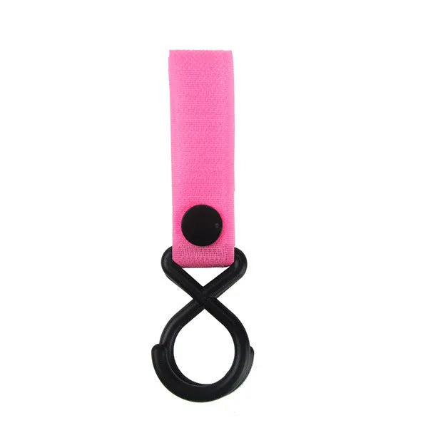 Nylon Velcro luggage hook in multiple colours on white background with OPP packaging