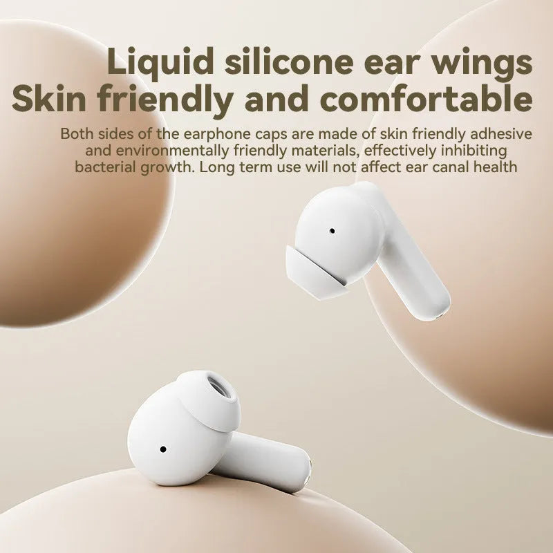 E20PRO touch screen Bluetooth headset with active noise reduction in black, digital display showing battery level