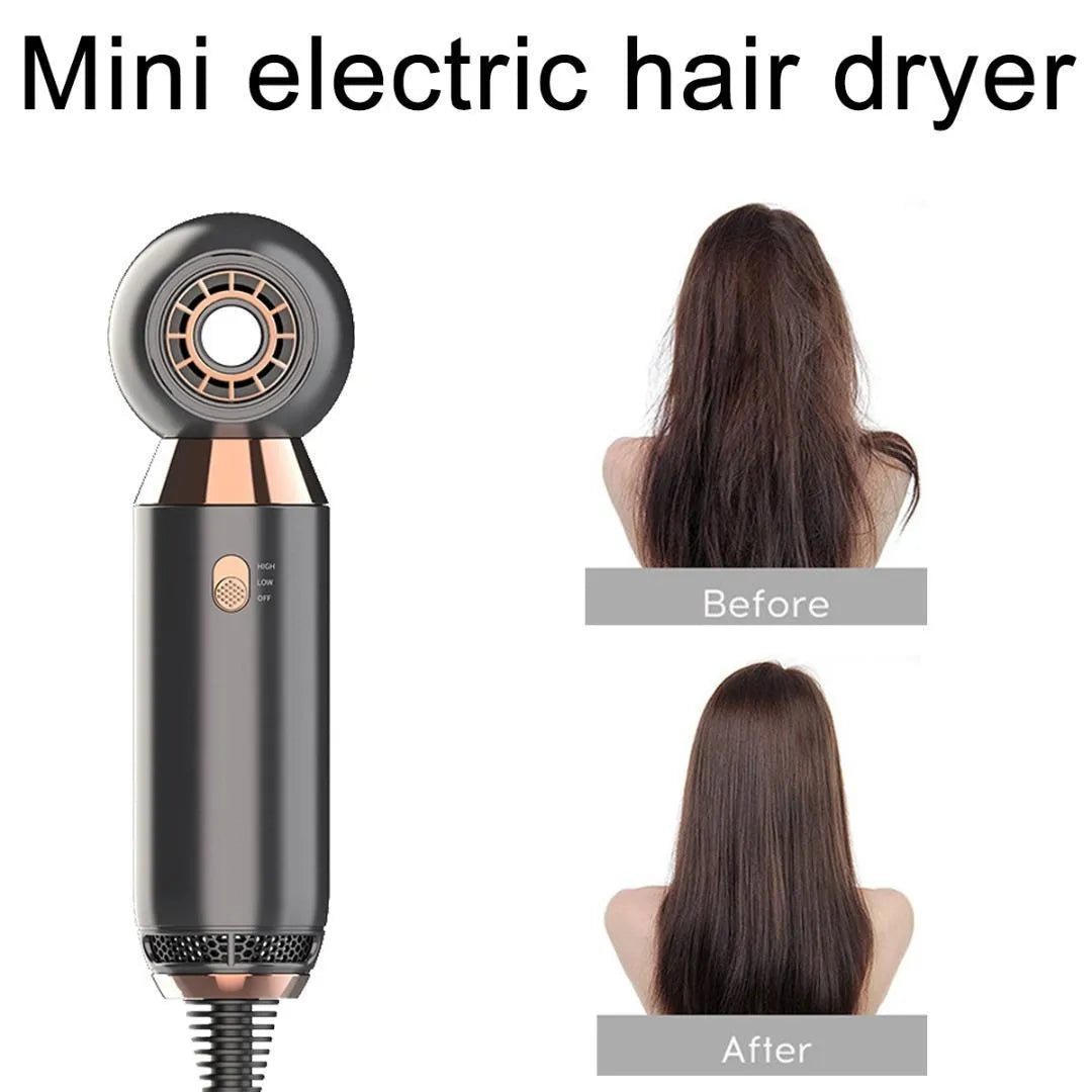 Compact 20cm hair dryer with 800W power rating and ionic technology