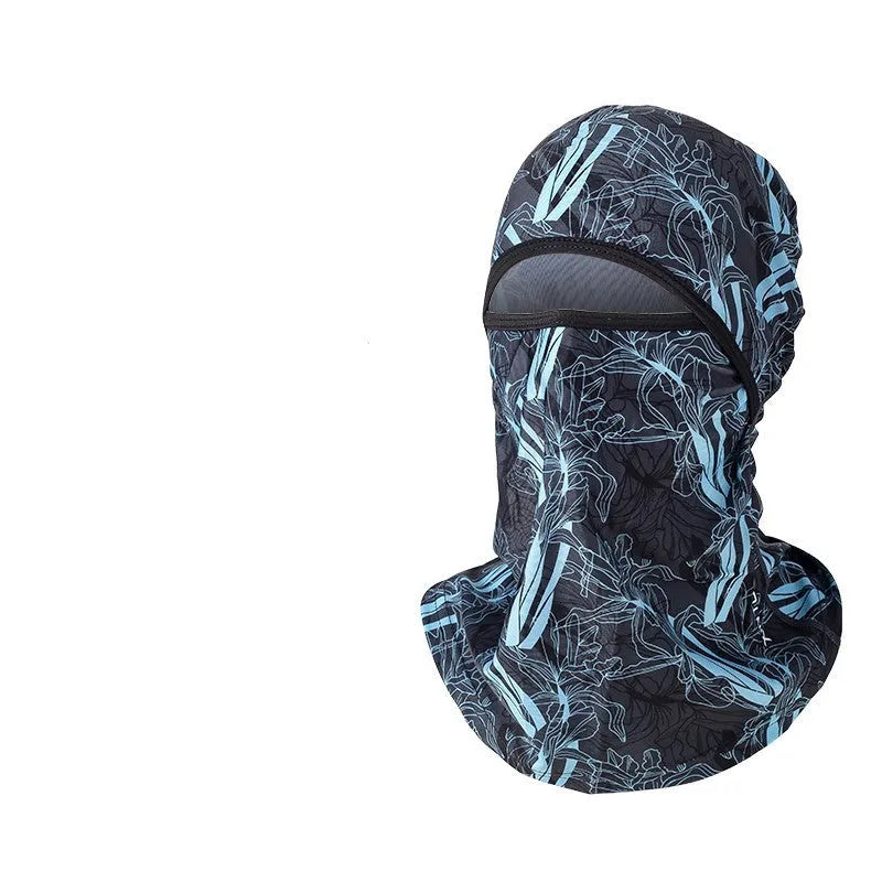Motorcycle windproof head cover with gloves set in cotton fabric, street-style dome design for autumn winter riding