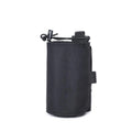 Adjustable outdoor water bottle insulator cover in Oxford cloth, shown in black colour.