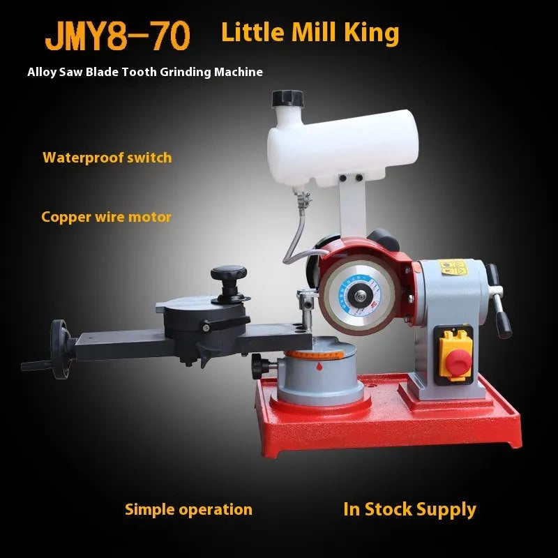 Sharpedge manual gear grinding machine for alloy circular saw blades on workshop bench