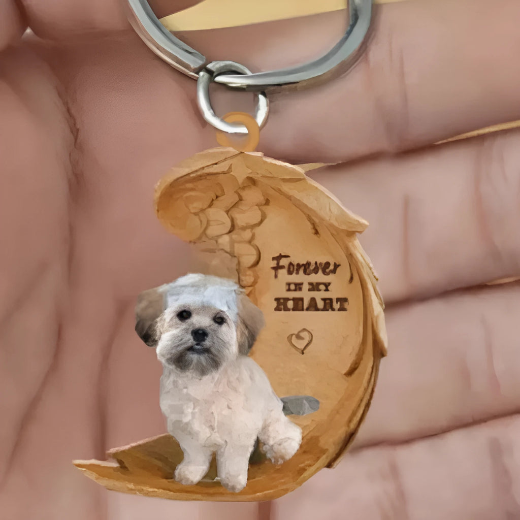 Square acrylic car hanging ornament featuring a creative cute dog picture design.