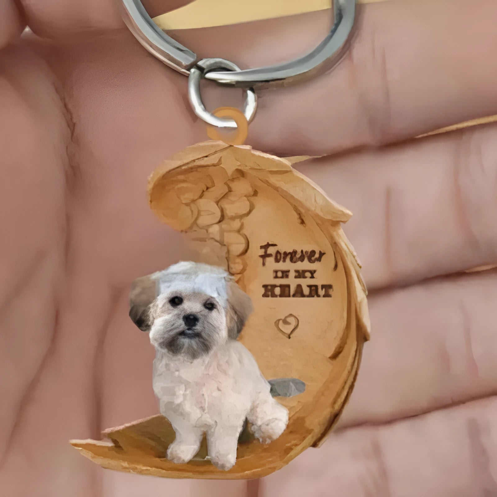 Square acrylic car hanging ornament featuring a creative cute dog picture design.