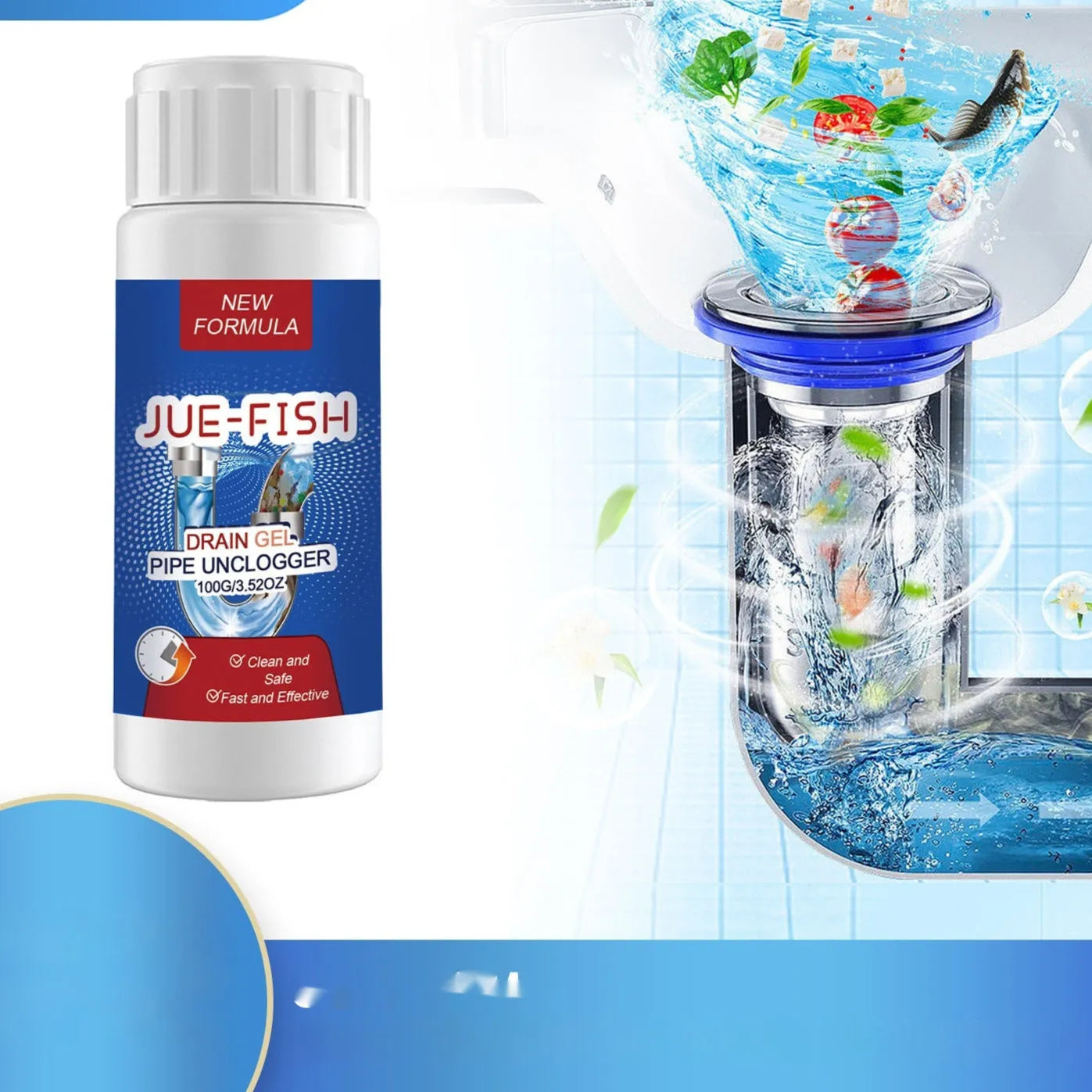100g pipe dredge agent bottle for kitchen and bathroom sewer drain cleaning and odour removal