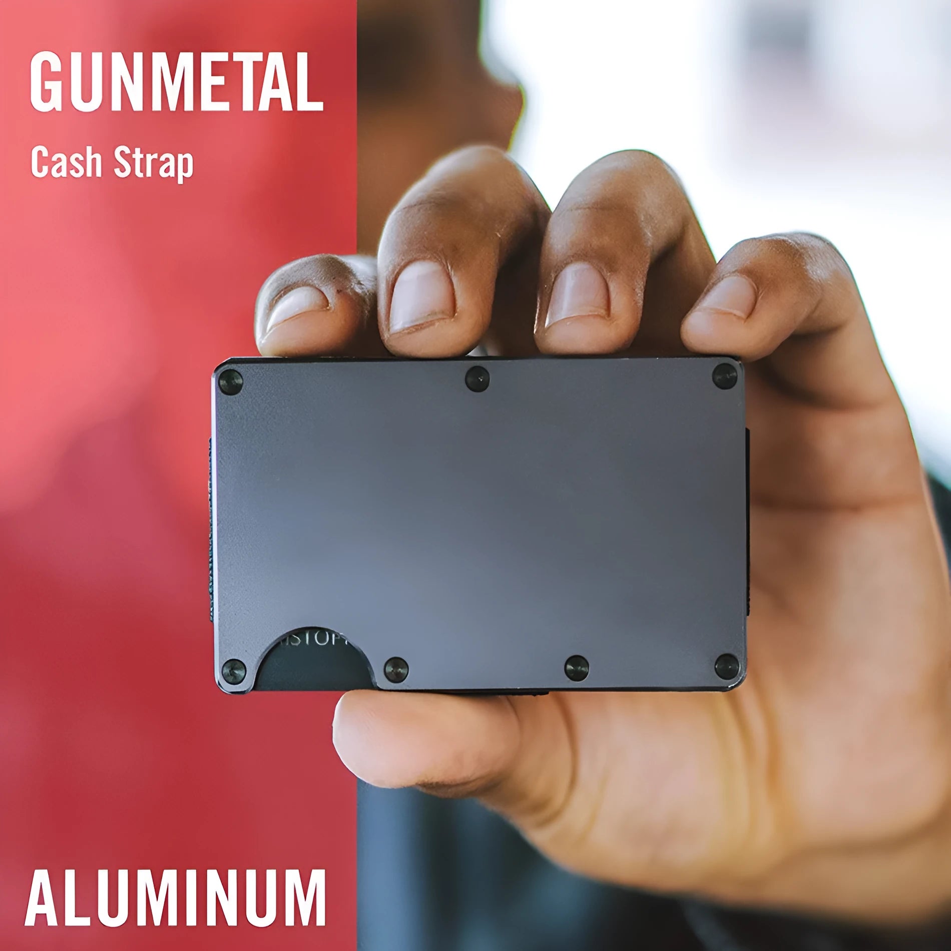 Metal card bag wallet with RFID anti-theft blocking, solid colour, frosted finish, unisex coin and card holder